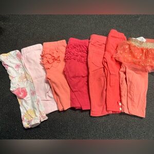 Set of Pink & Coral Baby Leggings